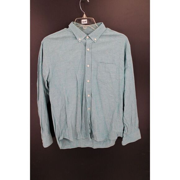Untuckit Size XL Long Sleeve Button Down Heathered Green Cotton Shirt - Picture 1 of 7